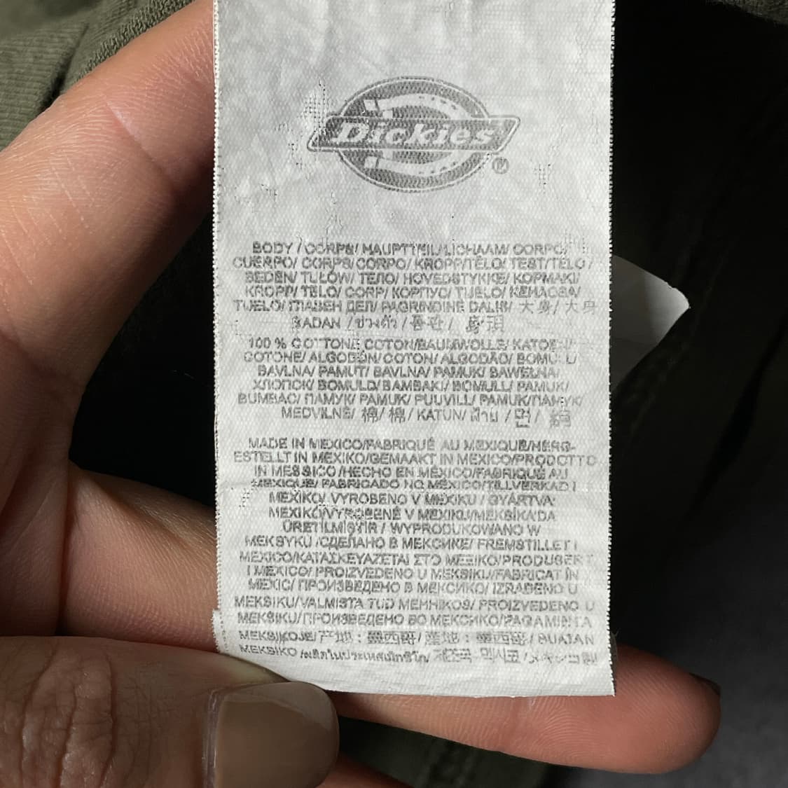 DICKIES 디키즈 빈티지 카키 시보리 긴팔 티셔츠 A00888 상품이미지10