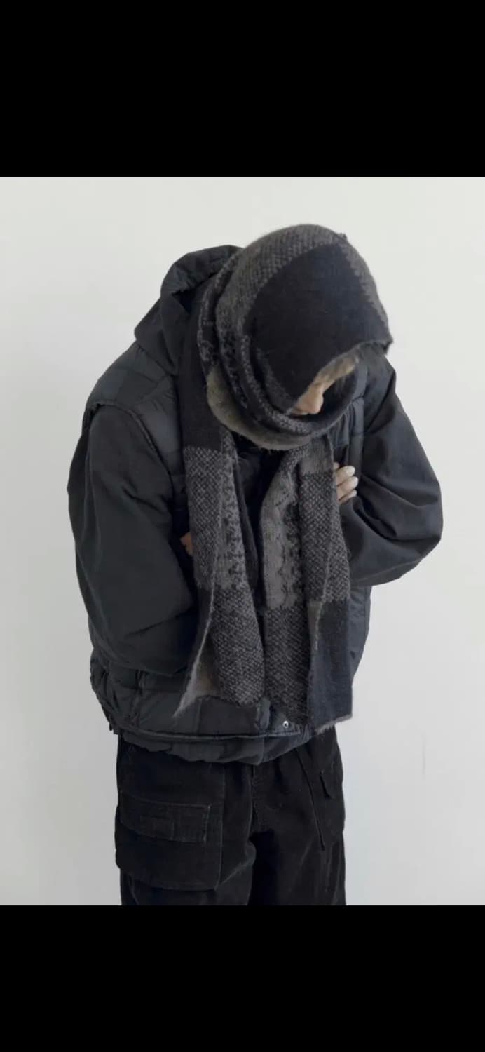 폴리테루, 에스닉 머플러, 블랙 브라운 상품이미지1