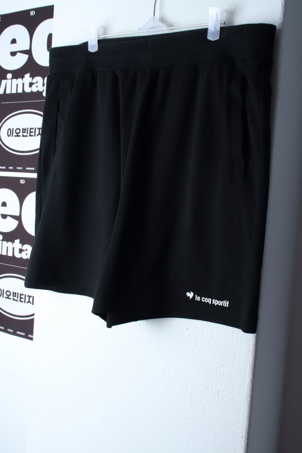 (L-2XL) 르꼬끄 반바지 팬츠 작은사용감 밴딩 블랙-P10091 상품이미지1