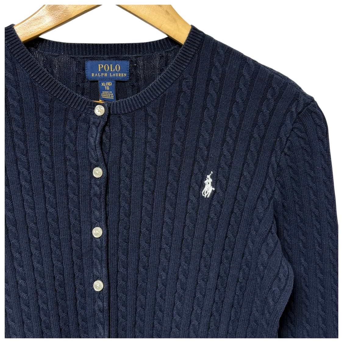 3769 폴로 랄프로렌 네이비 꽈베기 케이블 니트가디건 상품이미지2