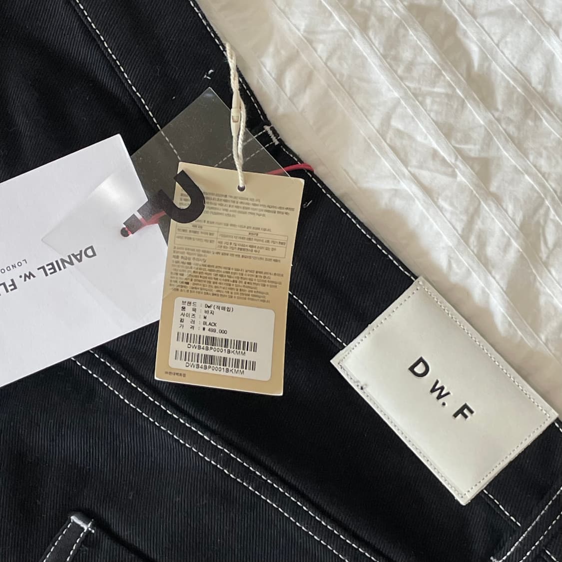 다니엘 W 플레처 스티치 스트레이트 진 블랙 M(새상품) 상품이미지5