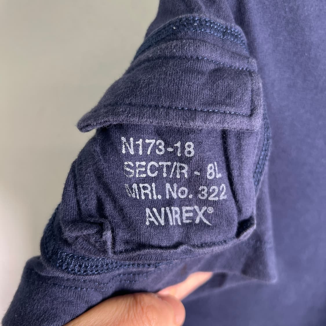 Avirex 아비렉스 네이비 퍼티그 브이넥 반팔 티셔츠  상품이미지8