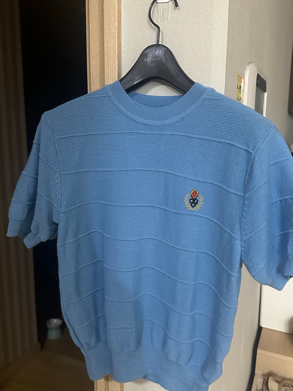 헤리티지플로스 반팔 니트 스카이블루 울 하프 슬리브 xs 상품이미지2