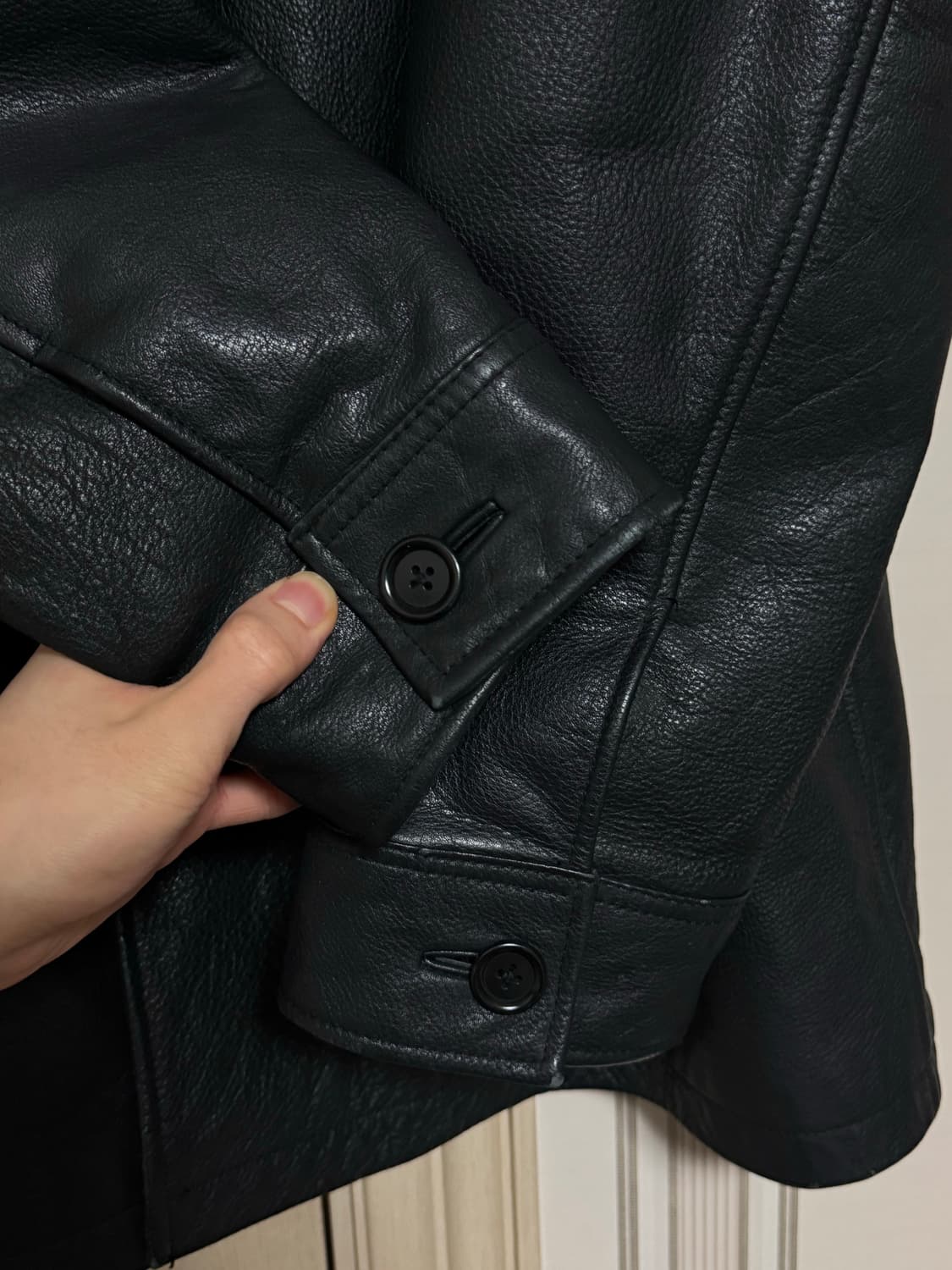 XL 올드갭 레더 카코트 블랙 상품이미지3