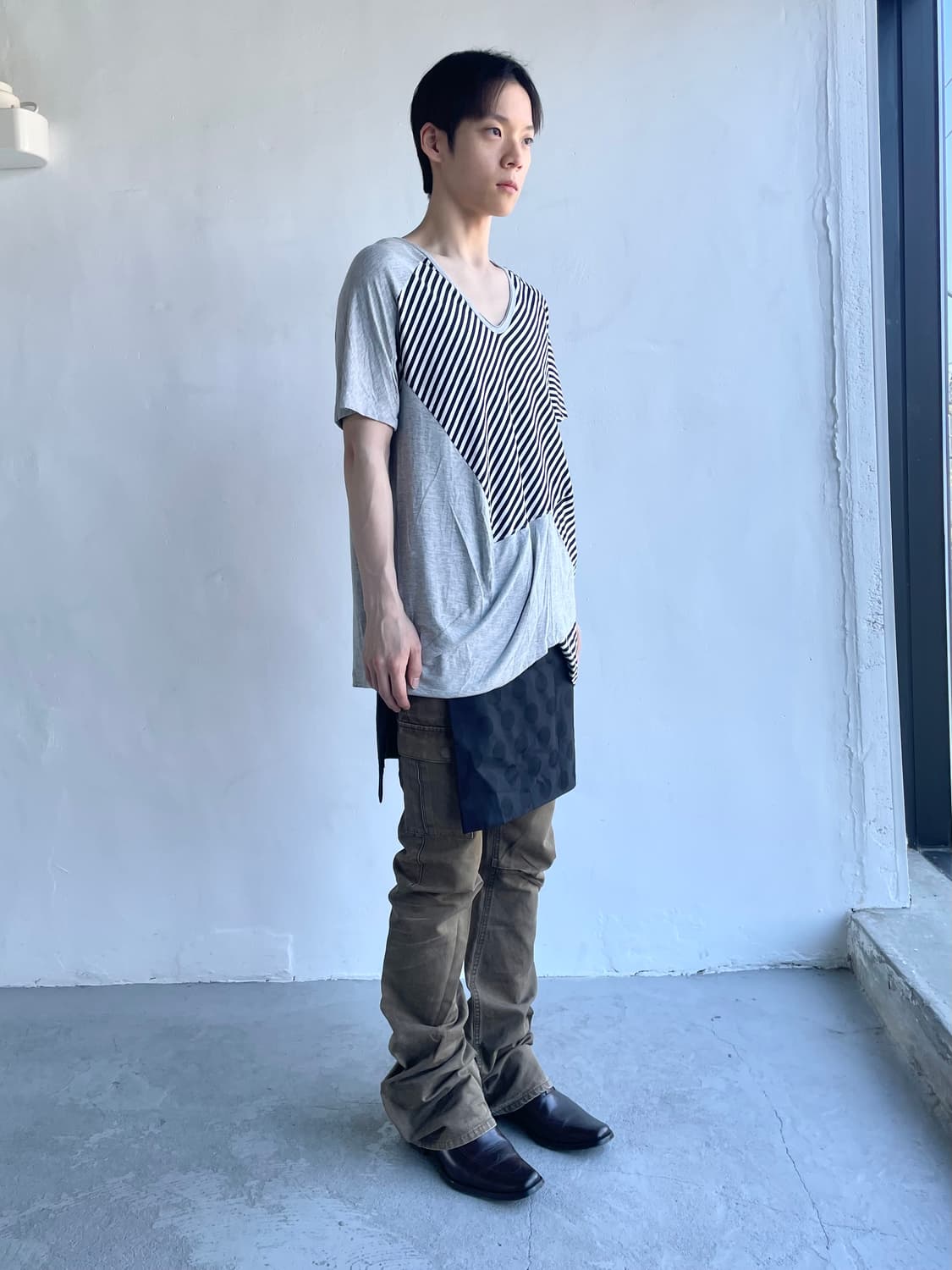 알렉산더맥퀸 비대칭 드레이프 티셔츠 상품이미지2