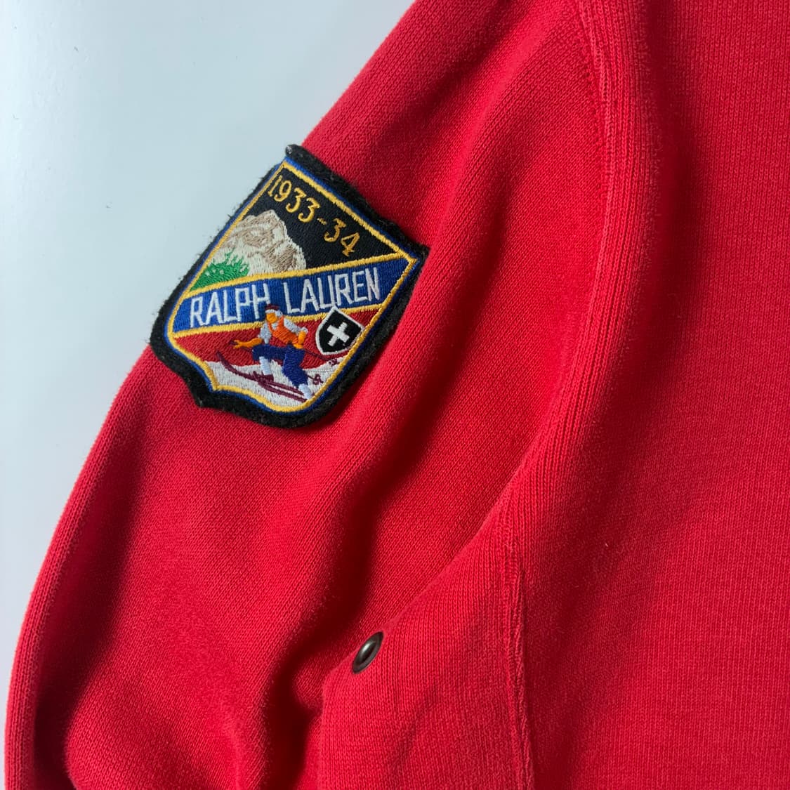 Polo  폴로 랄프로렌 스키팀 빅포니 레드 코튼 반집업 맨투맨 상품이미지4