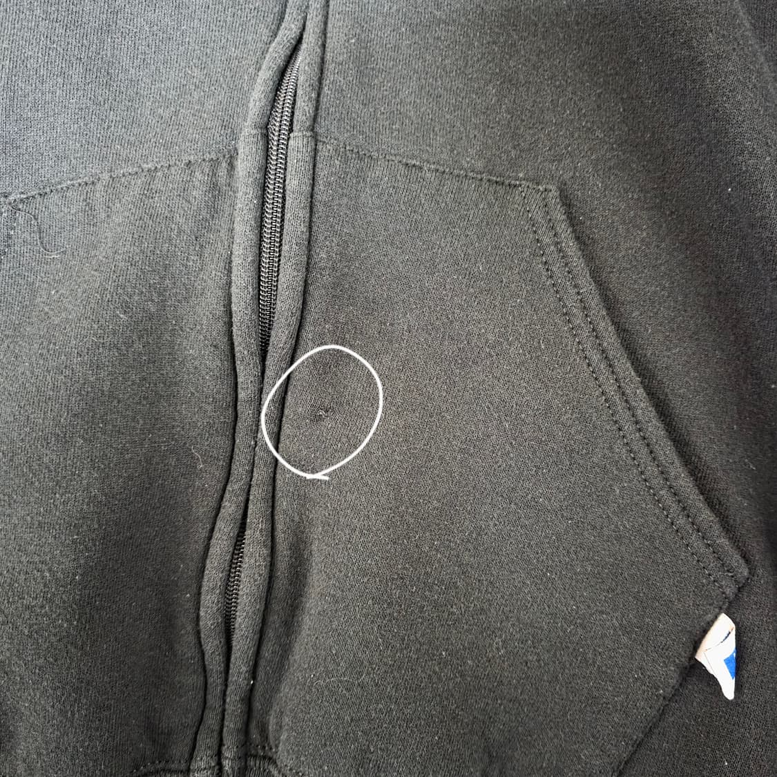 [L] 90s USA 빈티지 러셀 애슬레틱 후드집업 블랙 ver.굿컨디션 상품이미지3