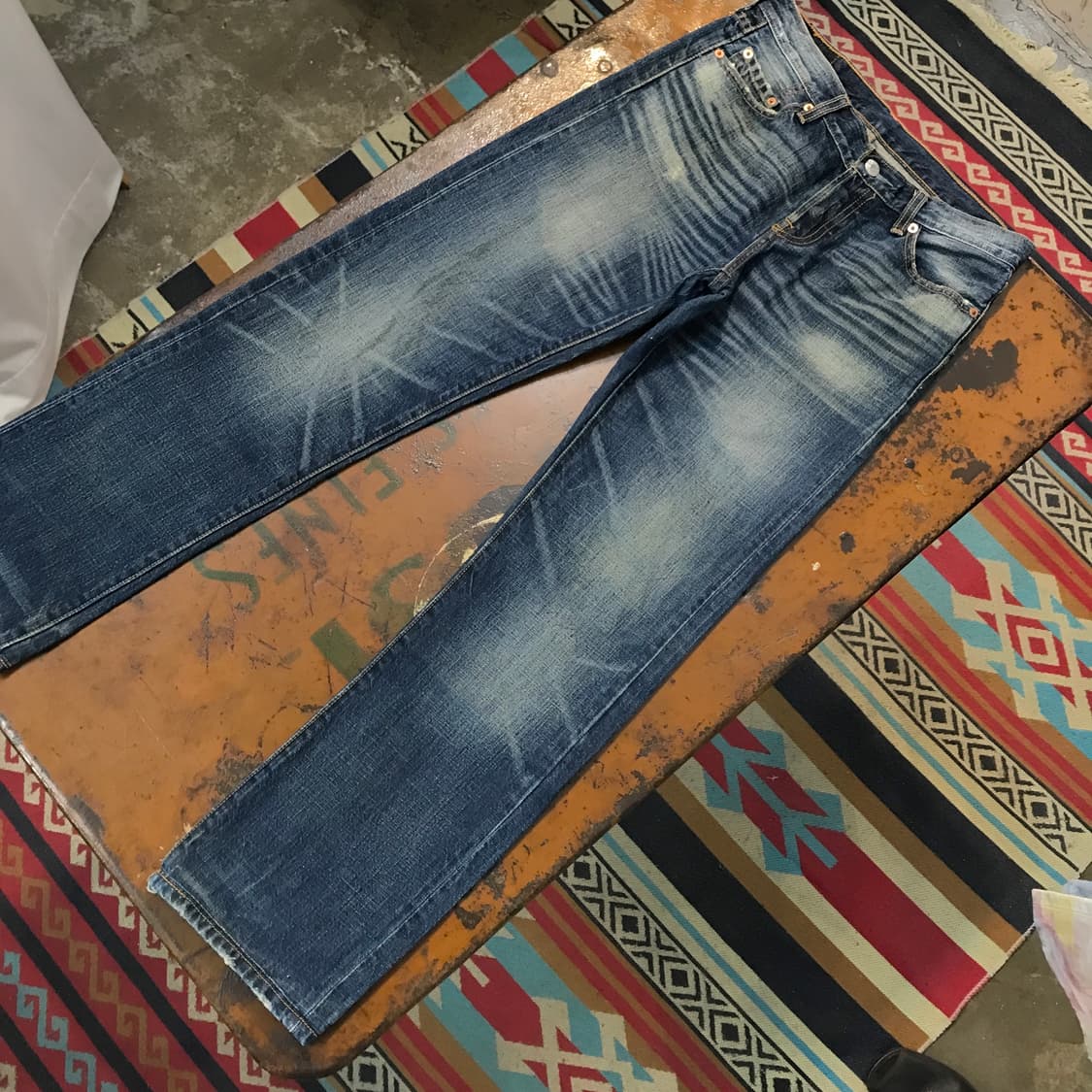 리바이스 501 다크 블루 워시드 데님 팬츠 허리 30 사이즈 상품이미지4