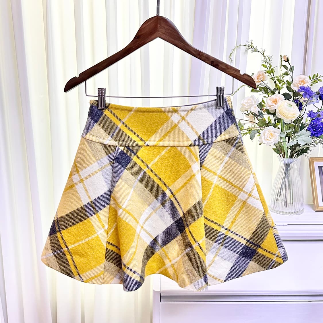 버버리 블루라벨 울 체크 스커트 상품이미지2