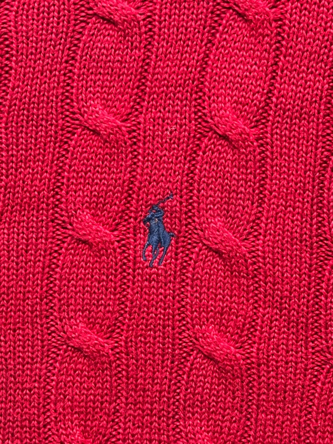 폴로 랄프로렌 케이블 니트 레드 M 상품이미지2