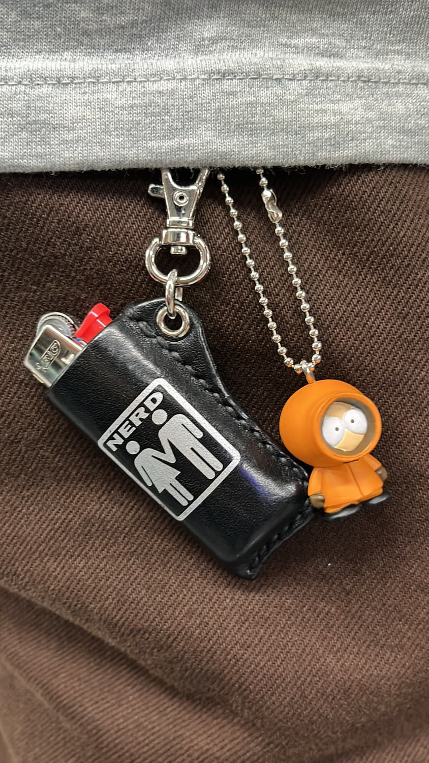 퍽댓너드샵 레더 라이터 케이스 키링 상품이미지1