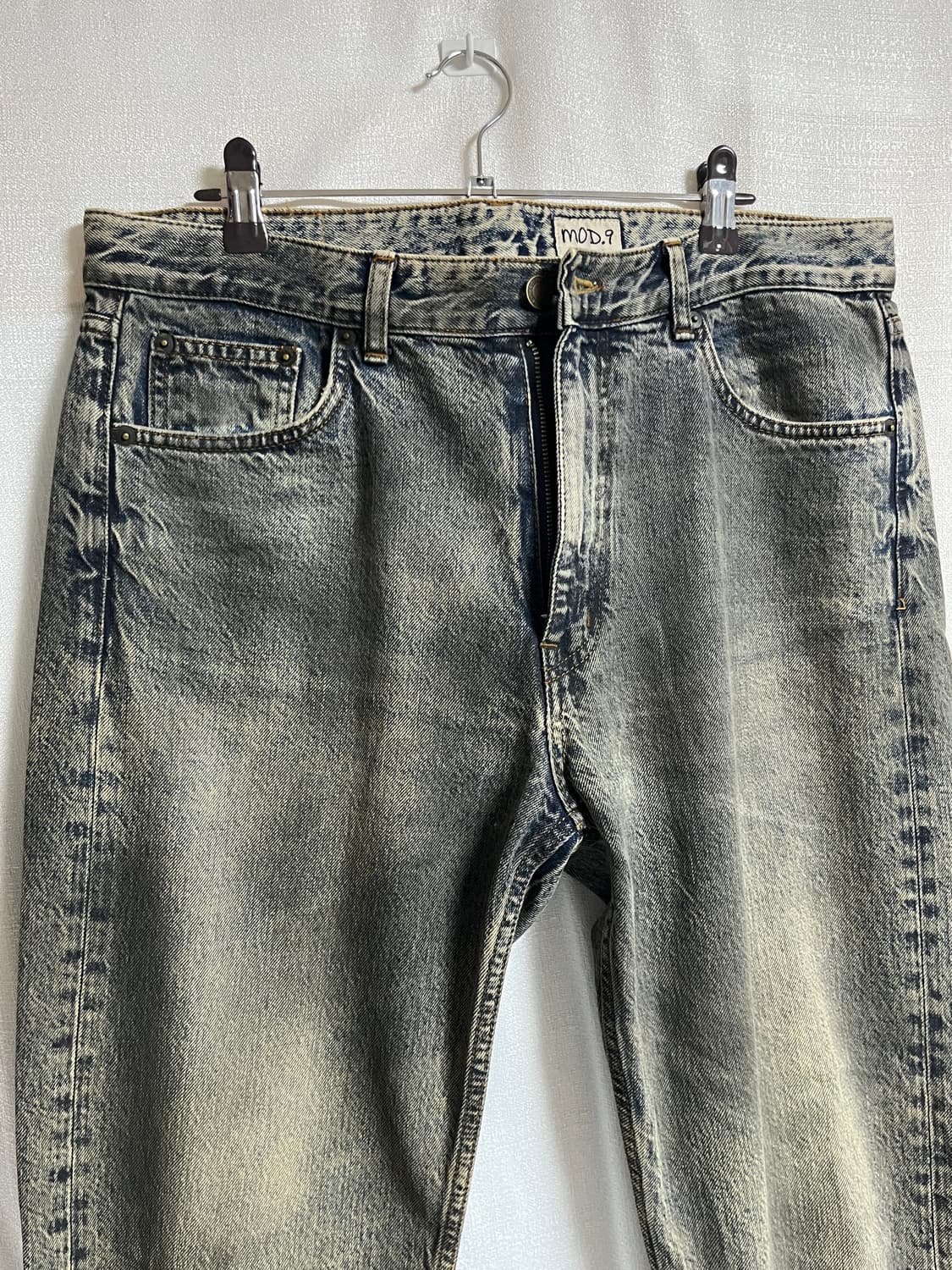 모드나인 더티워싱 세미와이드 데님 팬츠 33 상품이미지3