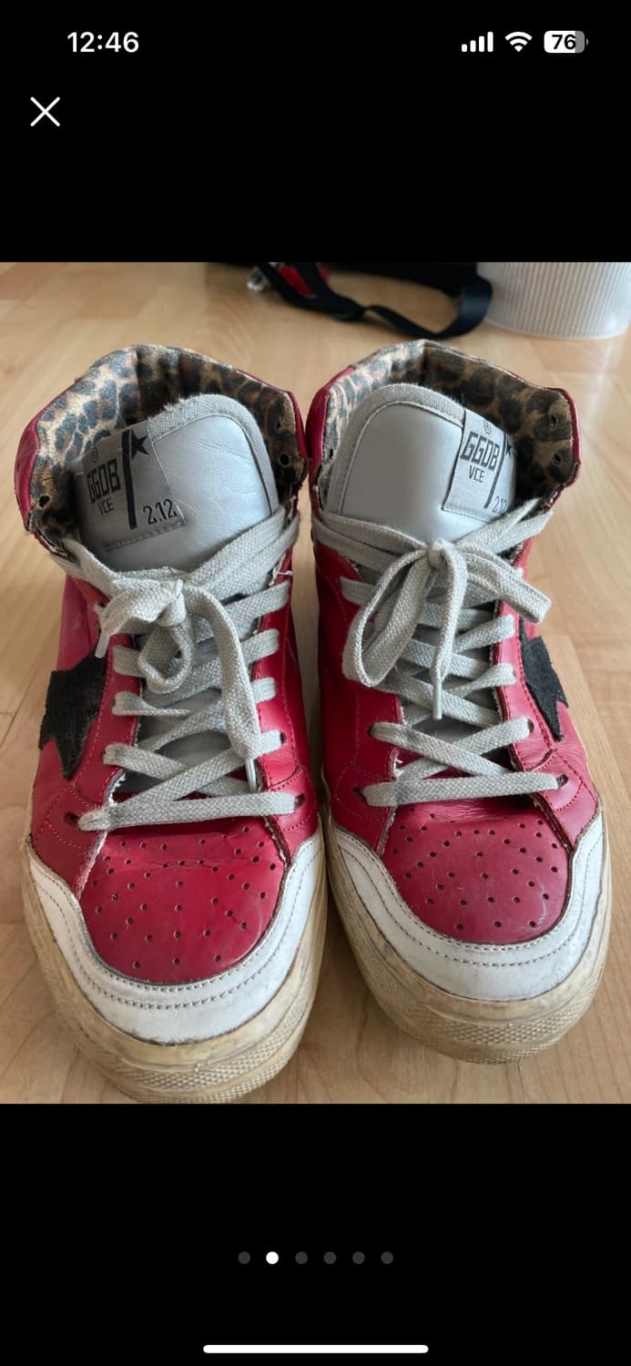 골든구스 2.12 하이탑 스니커즈 레드 상품이미지1