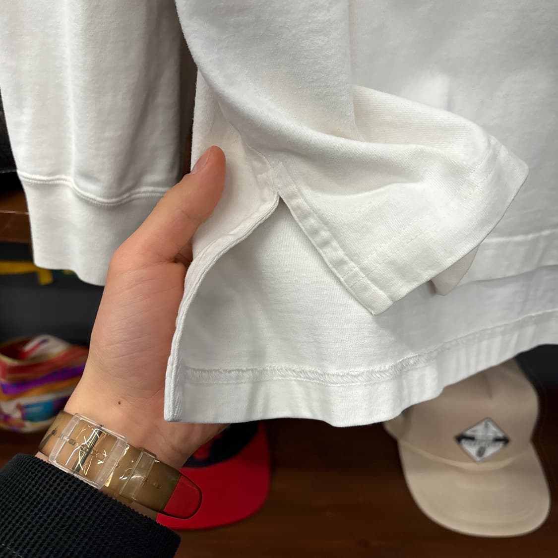 90s 폴로 랄프로렌 소트프 피마코튼 롱슬리브 카라티 화이트 N911 상품이미지6