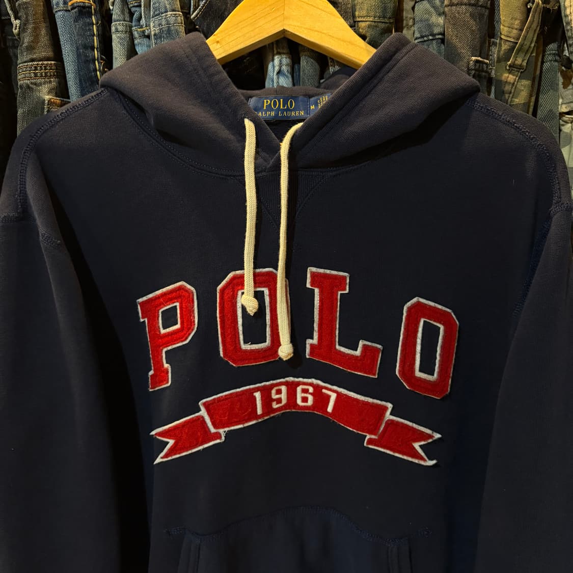 폴로 스펠로고 네이비 후드 상품이미지4