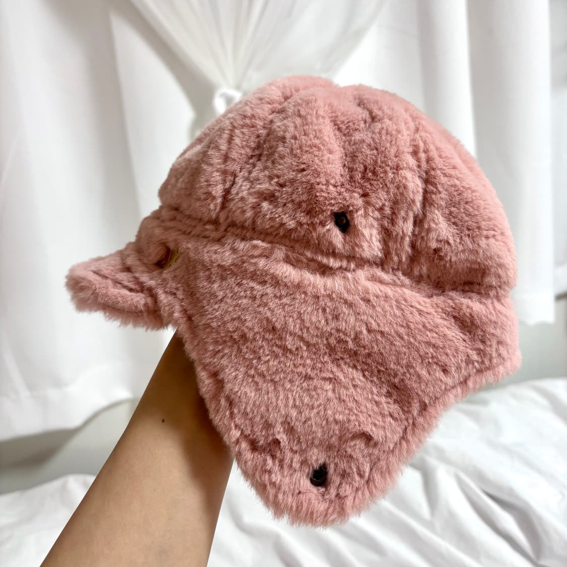 (1회 시착)화이트샌즈 이어머프 캡 퍼 모자 핑크 상품이미지7