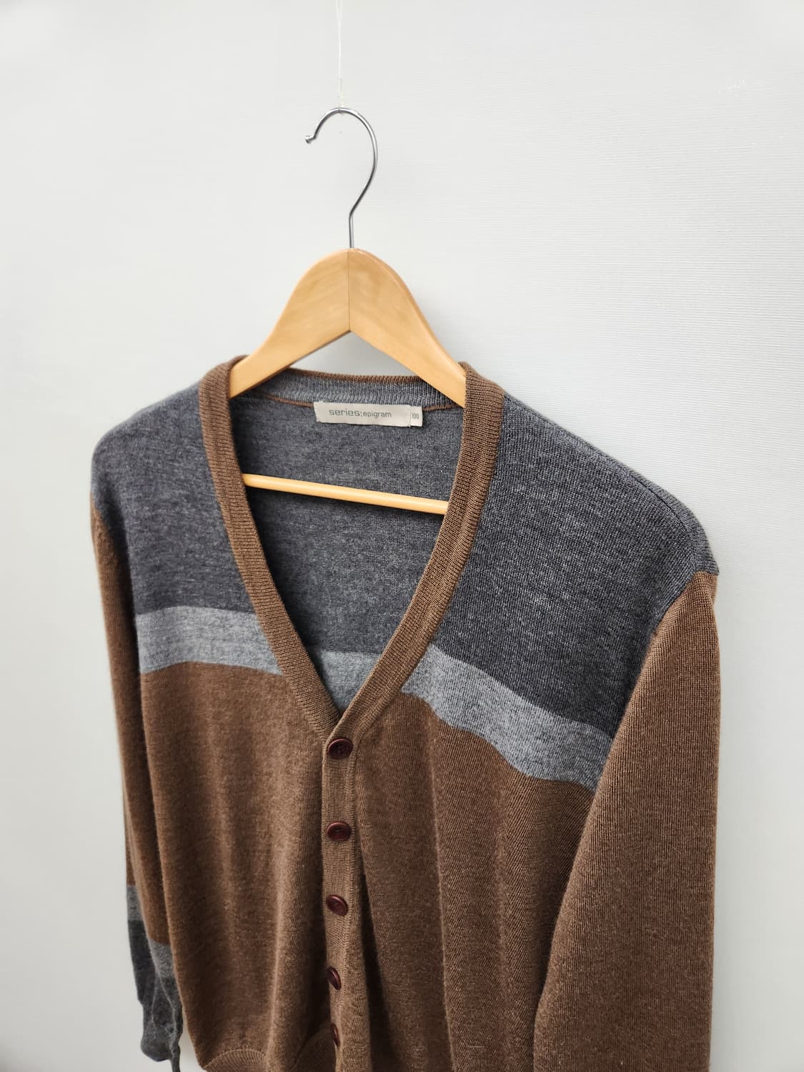 시리즈 에피그램 브라운 니트 가디건 울100% 상품이미지3