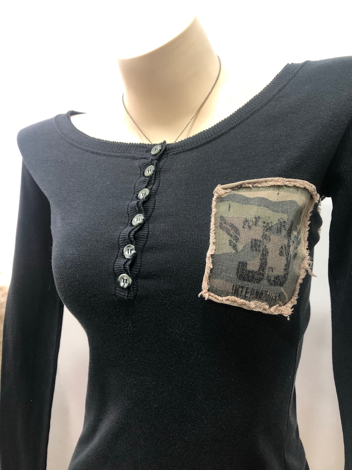 y2k camo patch detail sleeves 상품이미지4