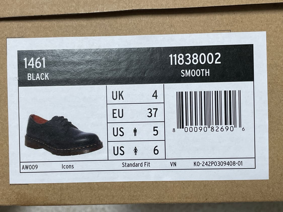 닥터마틴 1461 스무스 (3홀) 230 사이즈 uk4 상품이미지7