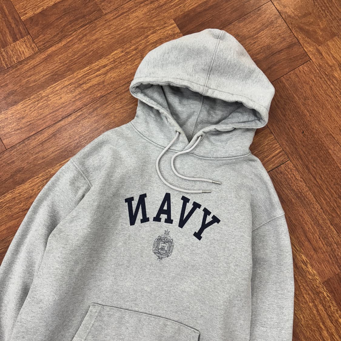 L 에스피오나지 NAVY 로고 해비스웻 후드 티셔츠  상품이미지2