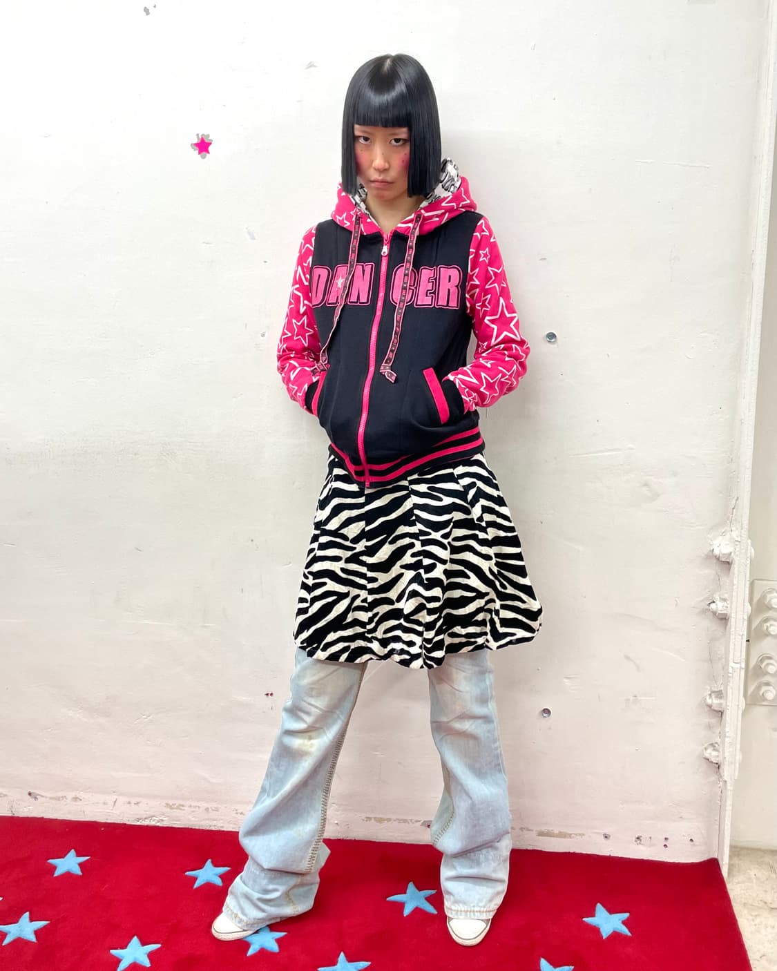 Dancer Pink Star Layered Star Hooded Zip 상품이미지7