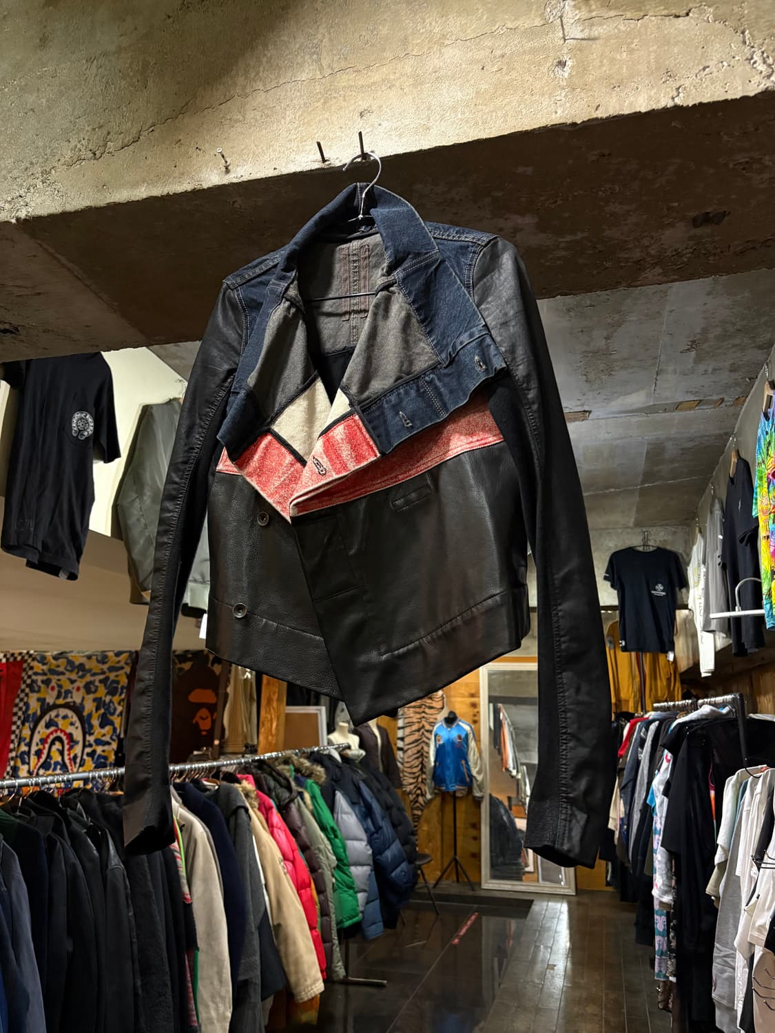 Rick Owens 릭오웬스 아카이브 레더 & 데님 사선 자켓 상품이미지2