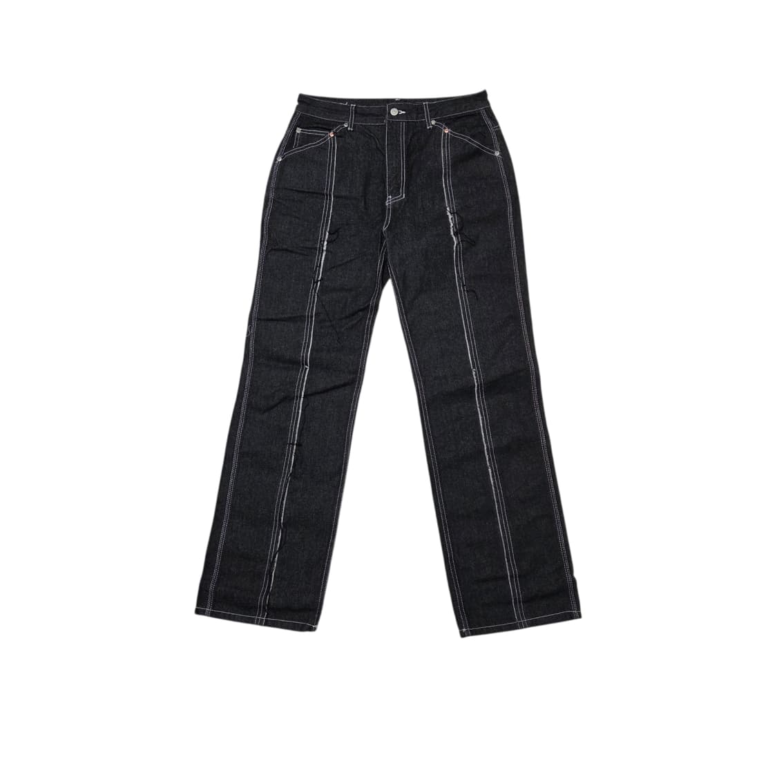 DEMADEN 디메이든 라인 커팅 흑청 데님 팬츠 상품이미지1