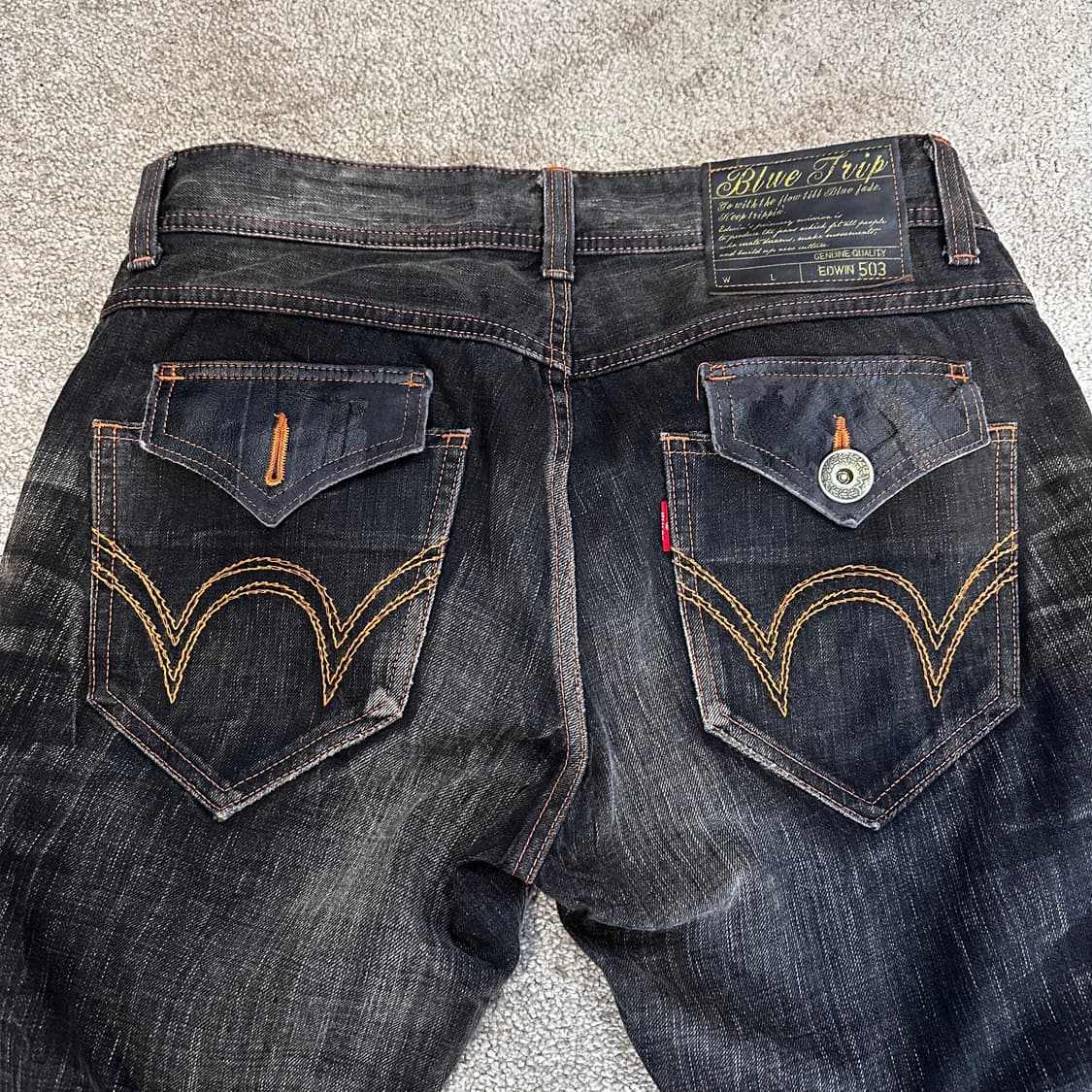 에드윈503 블루트립 흑청 웨스턴 팬츠32 상품이미지8