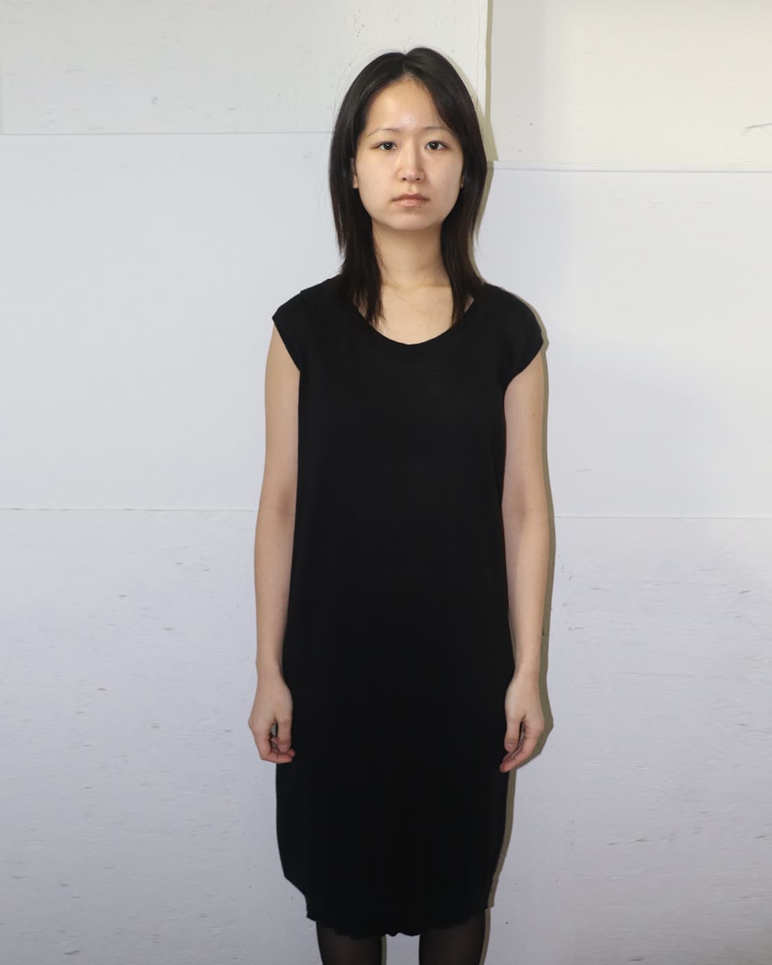 요지 야마모토 슬리브리스 원피스 블랙 상품이미지1