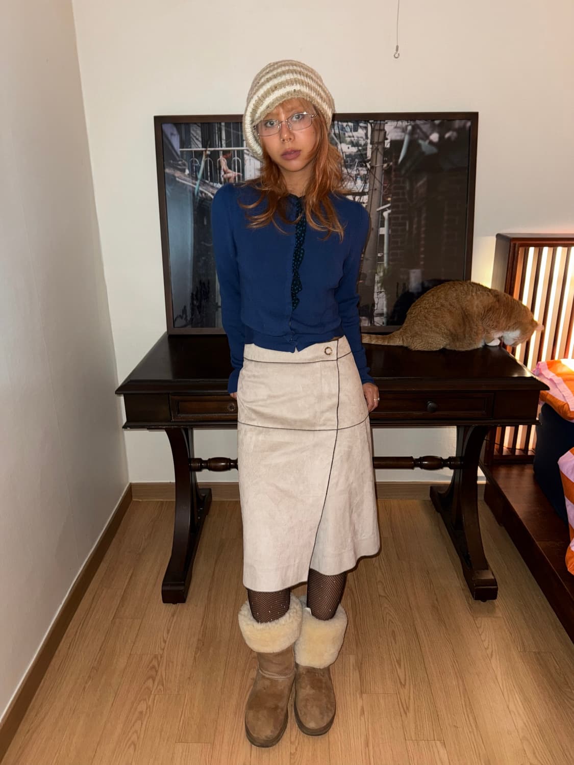 MICHAA 미샤 스웨이드 스커트 상품이미지1