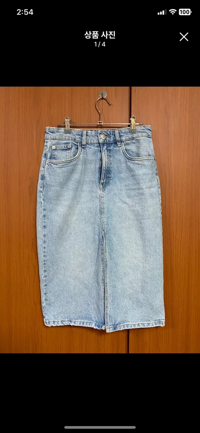 [ZARA] 자라 데님 연청 미디 스커트 28사이즈 상품이미지1