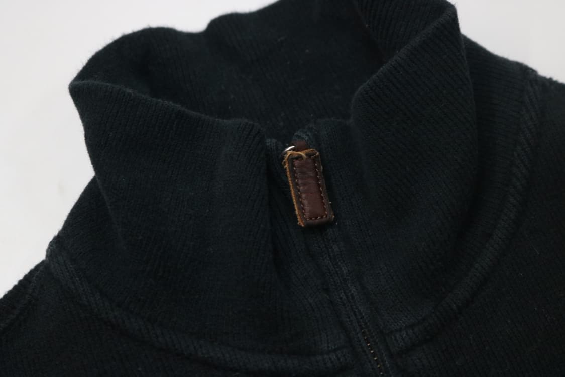 폴로 랄프로렌 블랙 코튼 반집업 니트 스웨터 (XS) 상품이미지6