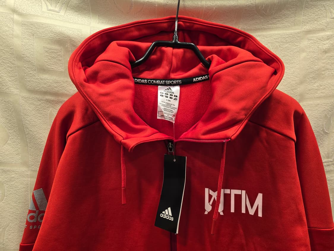 새상품) 아디다스 기모 컴뱃 스포츠 레드 후드집업 져지 90 상품이미지2