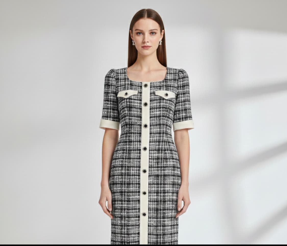 미샤 트위드 원피스 55사이즈 상품이미지1