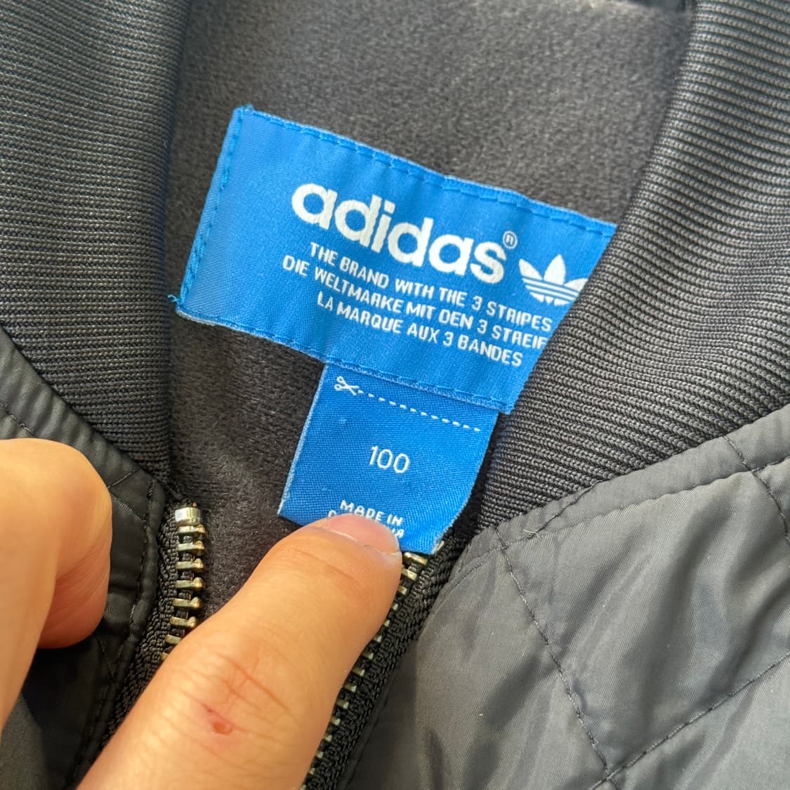 아디다스 빈티지 블랙블랙 퀼팅 점퍼 100 상품이미지5