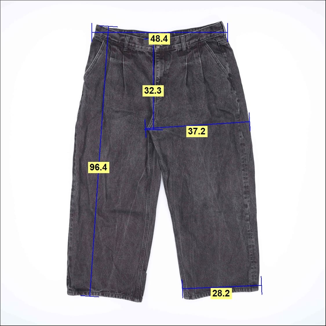 36 무신사 와이드 흑청 데님팬츠 0406H1 상품이미지5