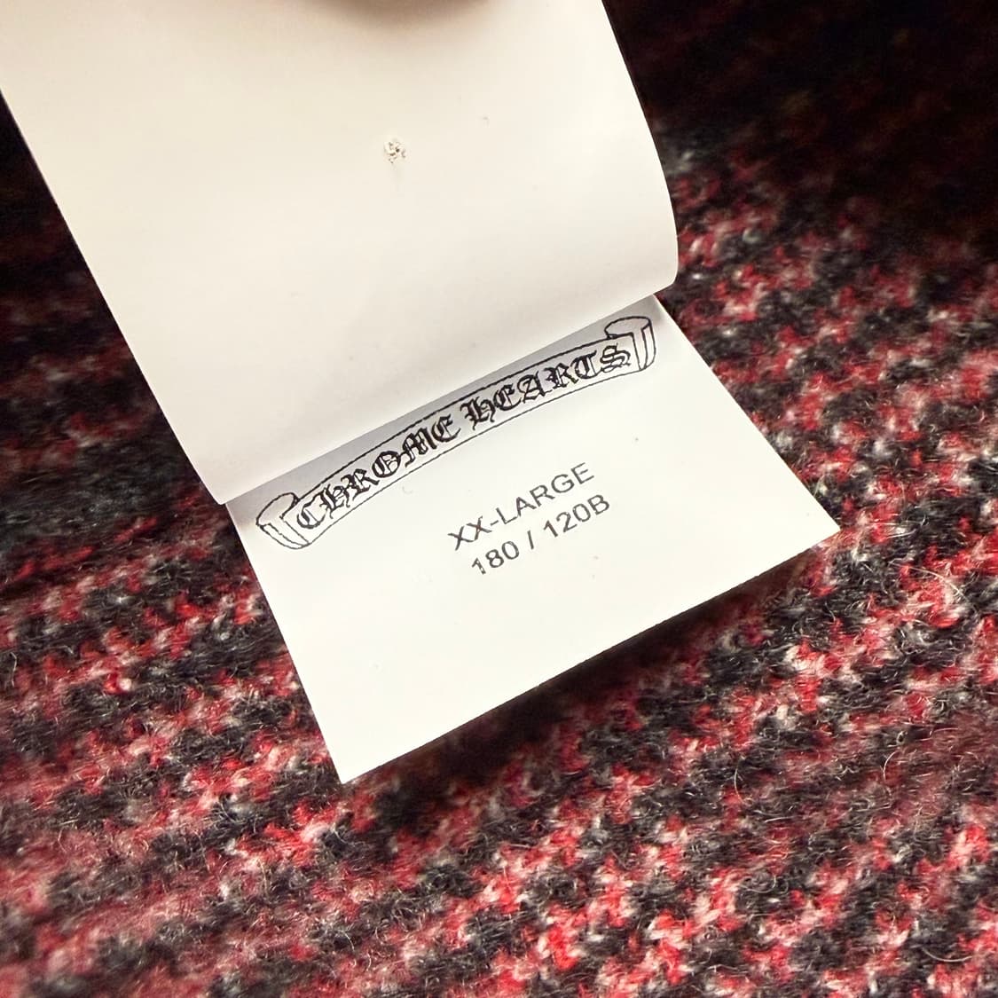 [XXL] 크롬하츠 CH 캐시미어 블랙&레드 크로스 플레이드 가디건 상품이미지10