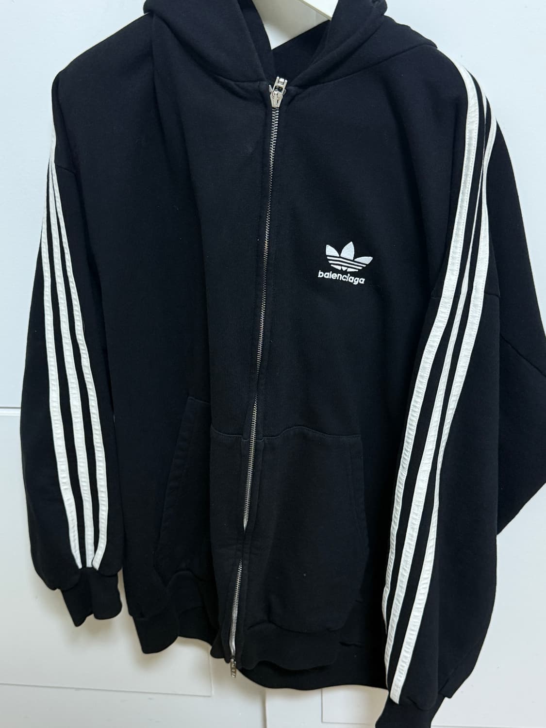 발렌시아가 아디다스 후드집업 스몰핏 블랙 S 상품이미지2