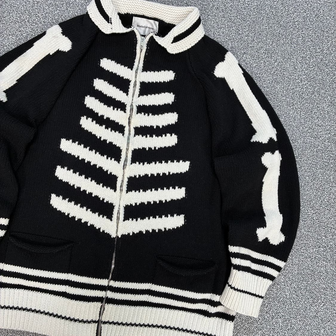 <빈티지 해골 니트 집업> No.1590 상품이미지5