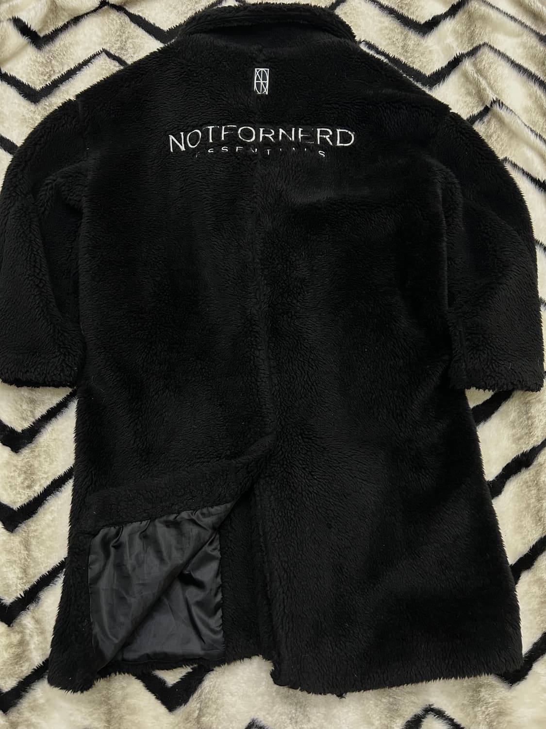 [실측XL]낫포너드 오버핏 더블 롱 퍼 코트/블랙 상품이미지2