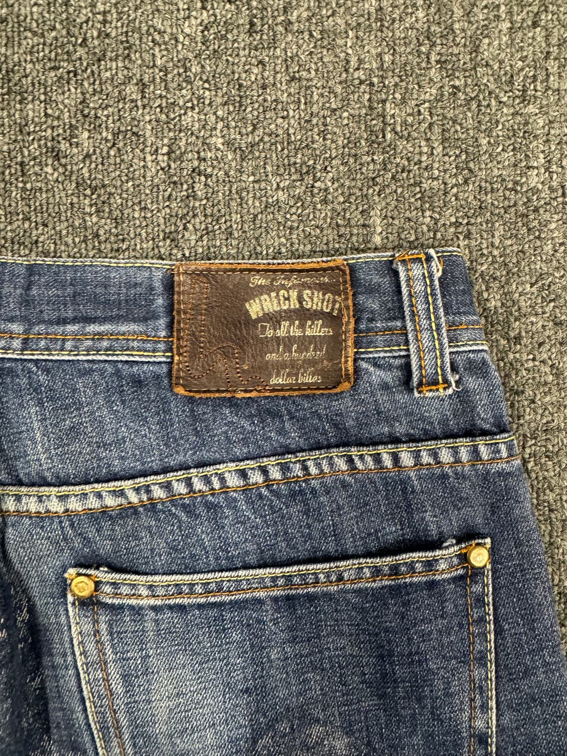 32)Wreck Shot 빈티지 워싱 포켓 프린팅 데님팬츠 상품이미지8