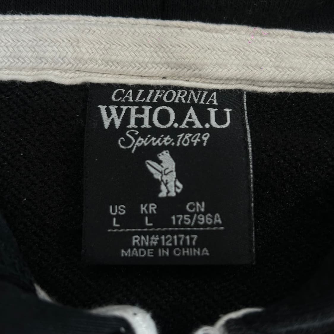 Who A U 후아유 스펠아웃로고 블랙 후드집업 상품이미지5