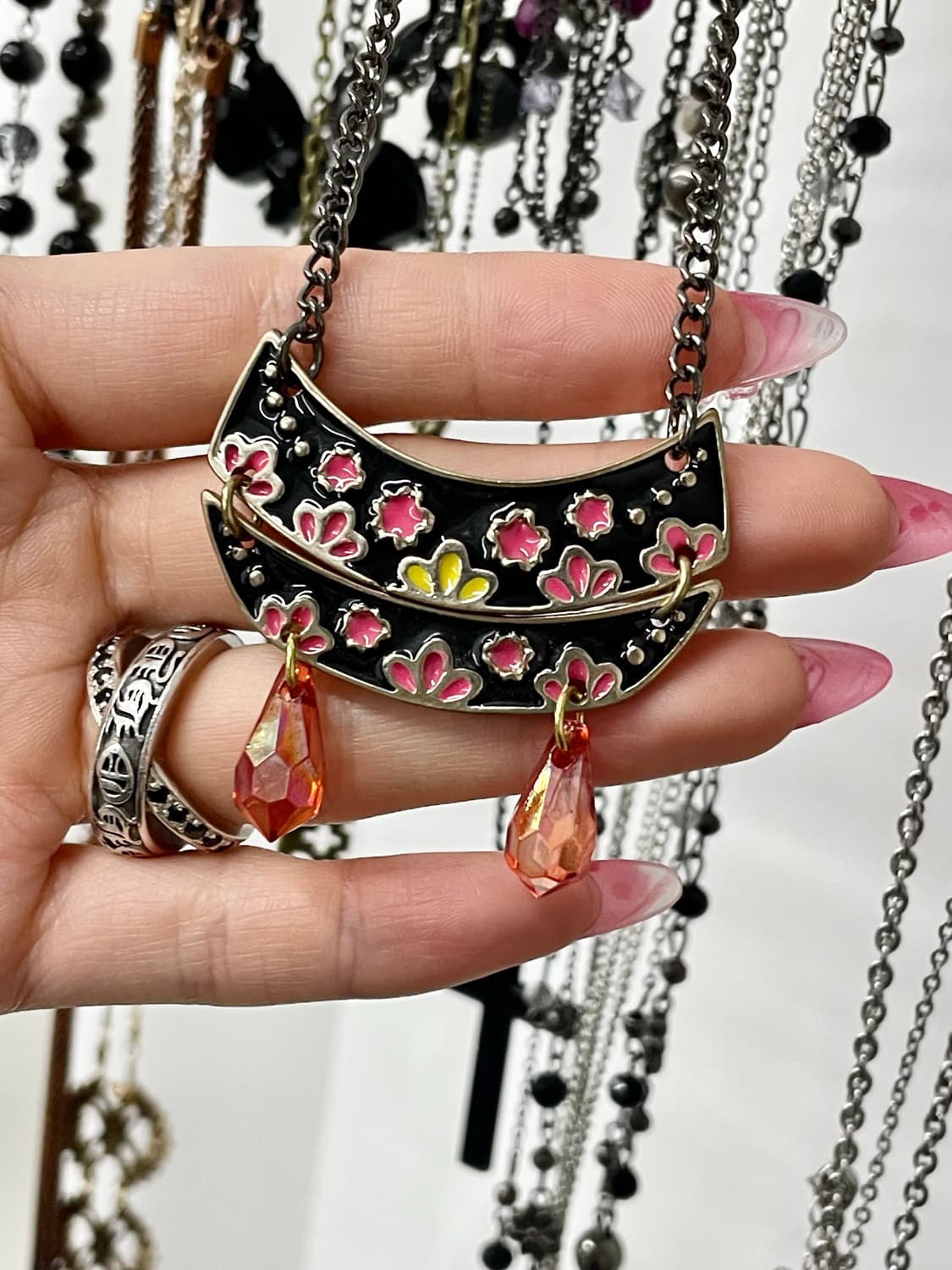 동양풍 드롭 패턴 네크리스 상품이미지3