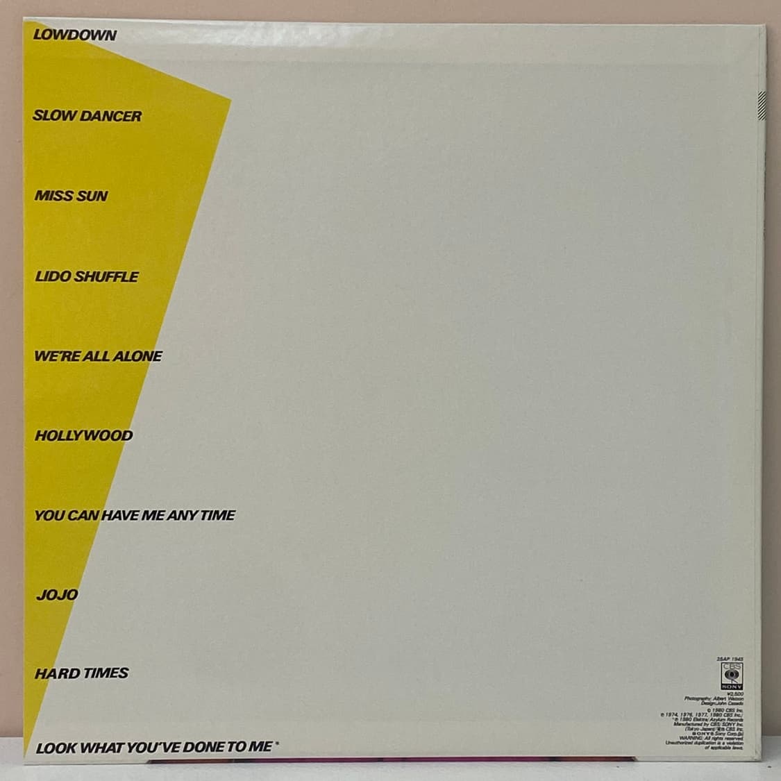 (LP) Boz Scaggs - Hits! 상품이미지2