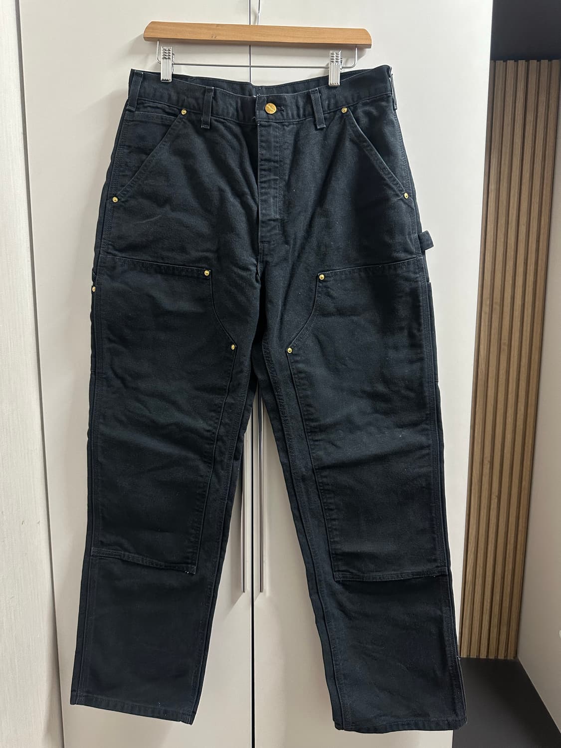 칼하트 B01 더블니 워크 팬츠 34x32 블랙 상품이미지1