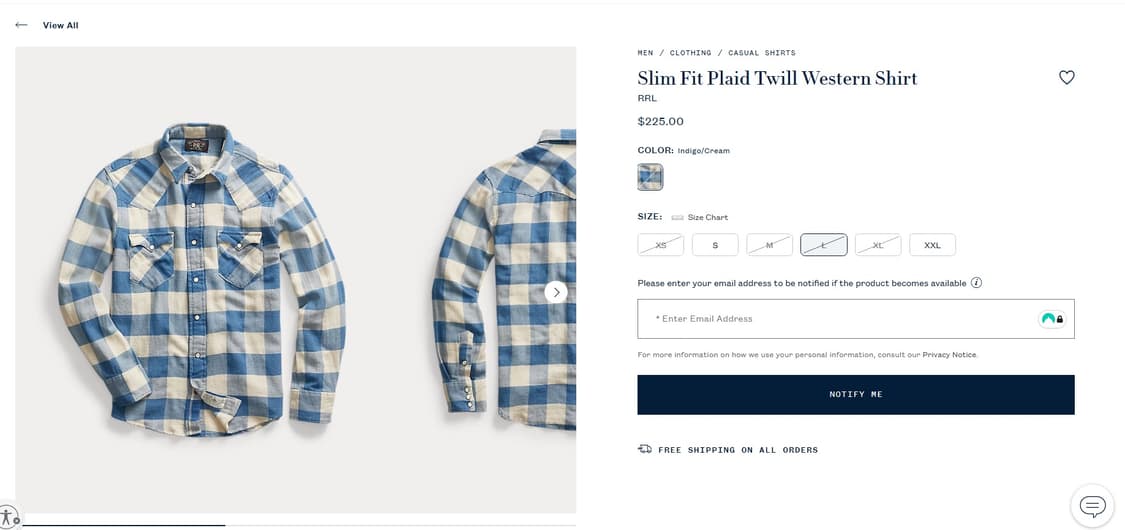 RRL/ 버팔로 웨스틴셔츠 (이동휘, 김원중) / L 상품이미지6