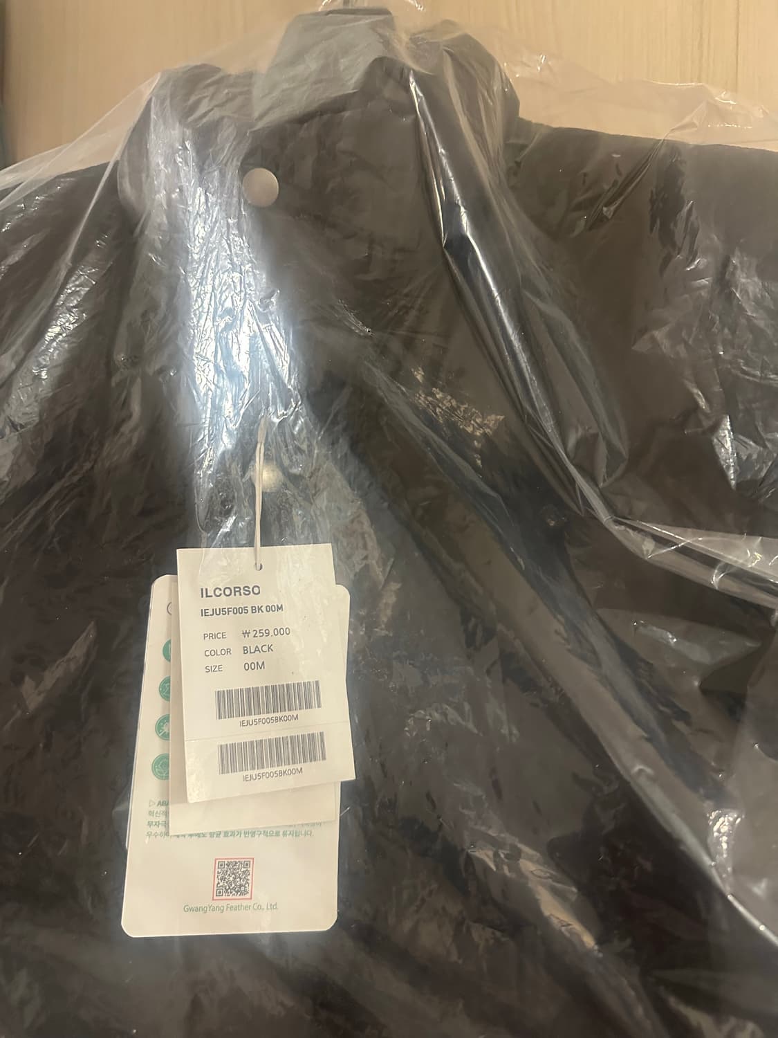 (새상품) 일꼬르소 유러피안 구스 모노크롬 스냅 다운 블랙 상품이미지3