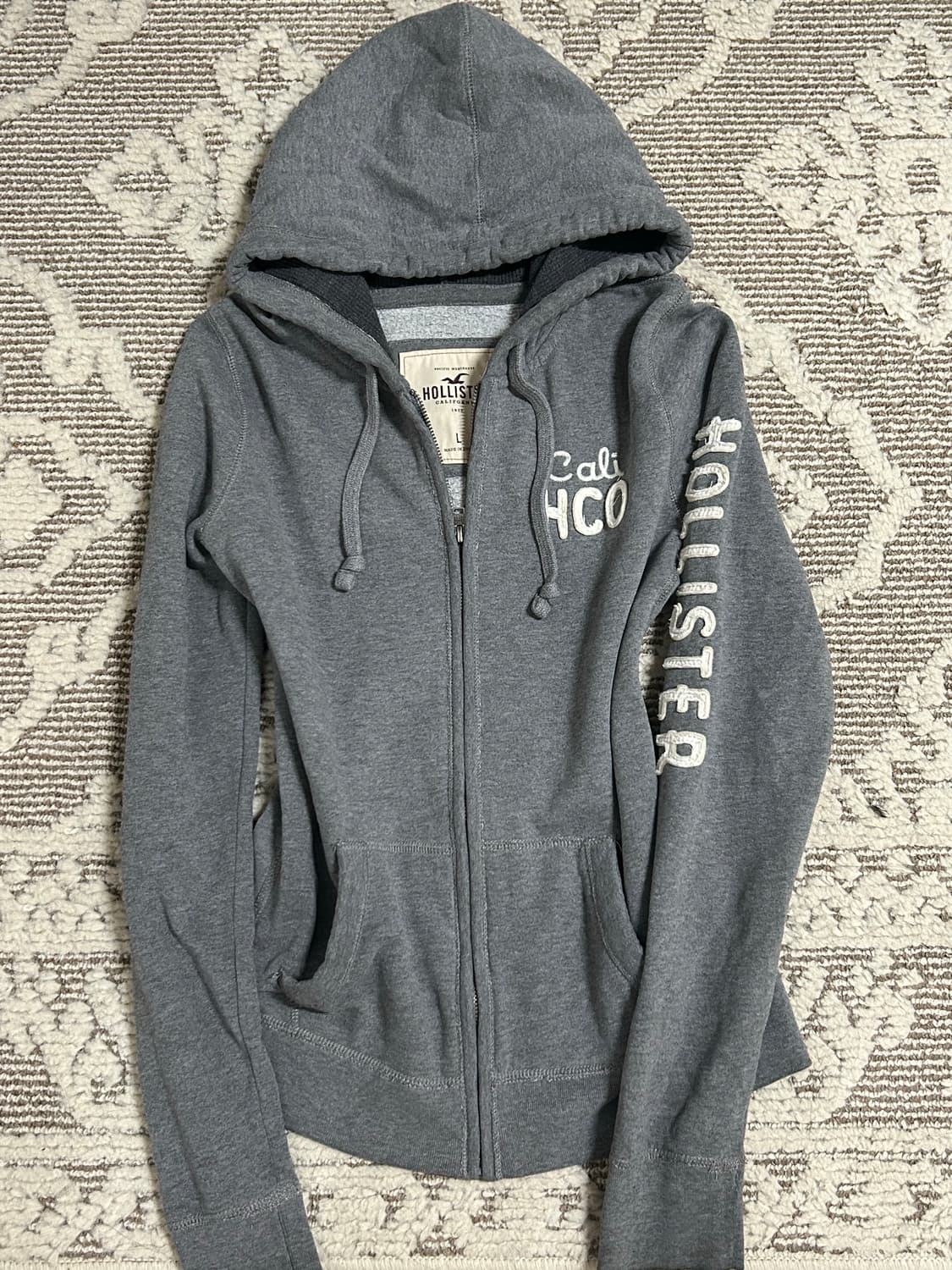 홀리스터 그레이 사이드로고 후드집업 상품이미지1