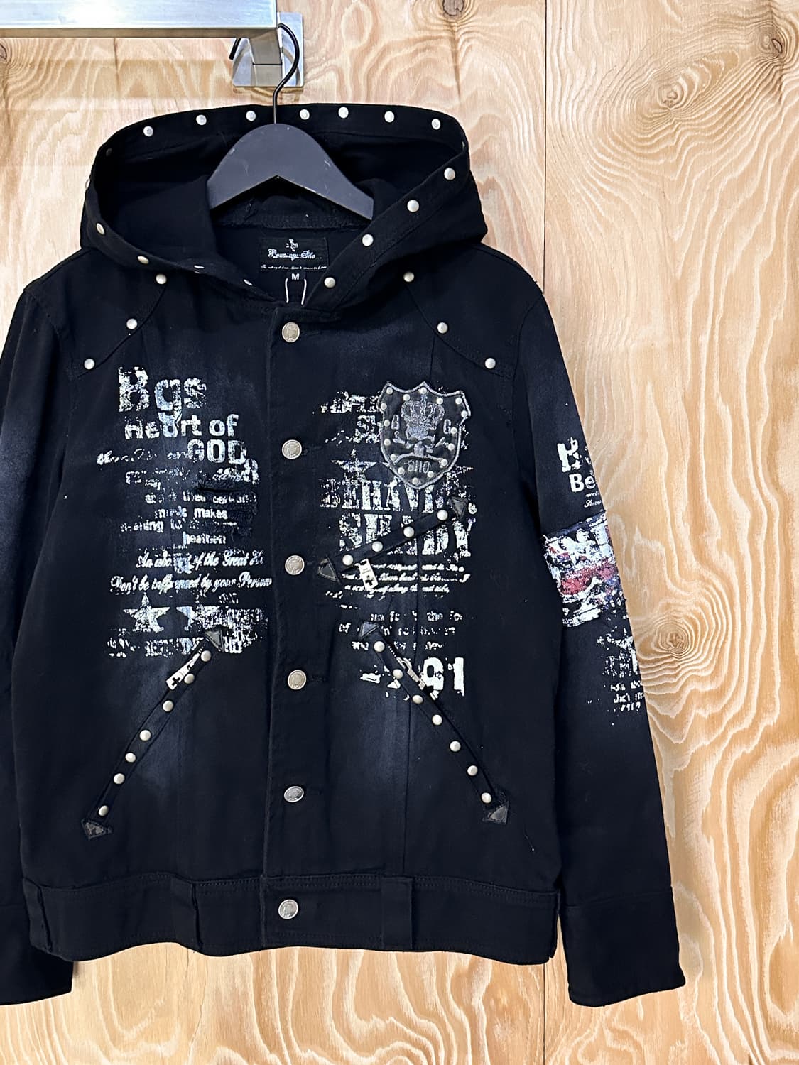 Bernings Sho 고스 펑크 리벳 데님 자켓 상품이미지4