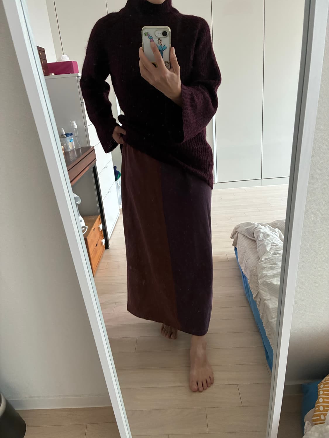 [정품] Kapital 투톤 맥시 스커트 — 버건디/퍼플 🟣 상품이미지5